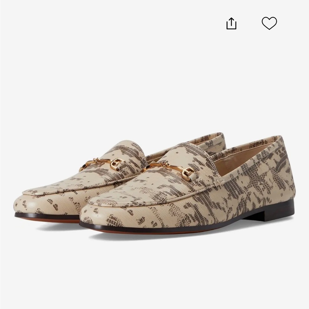 Sam Edelman Black and Cream Snake Pattern Loafers